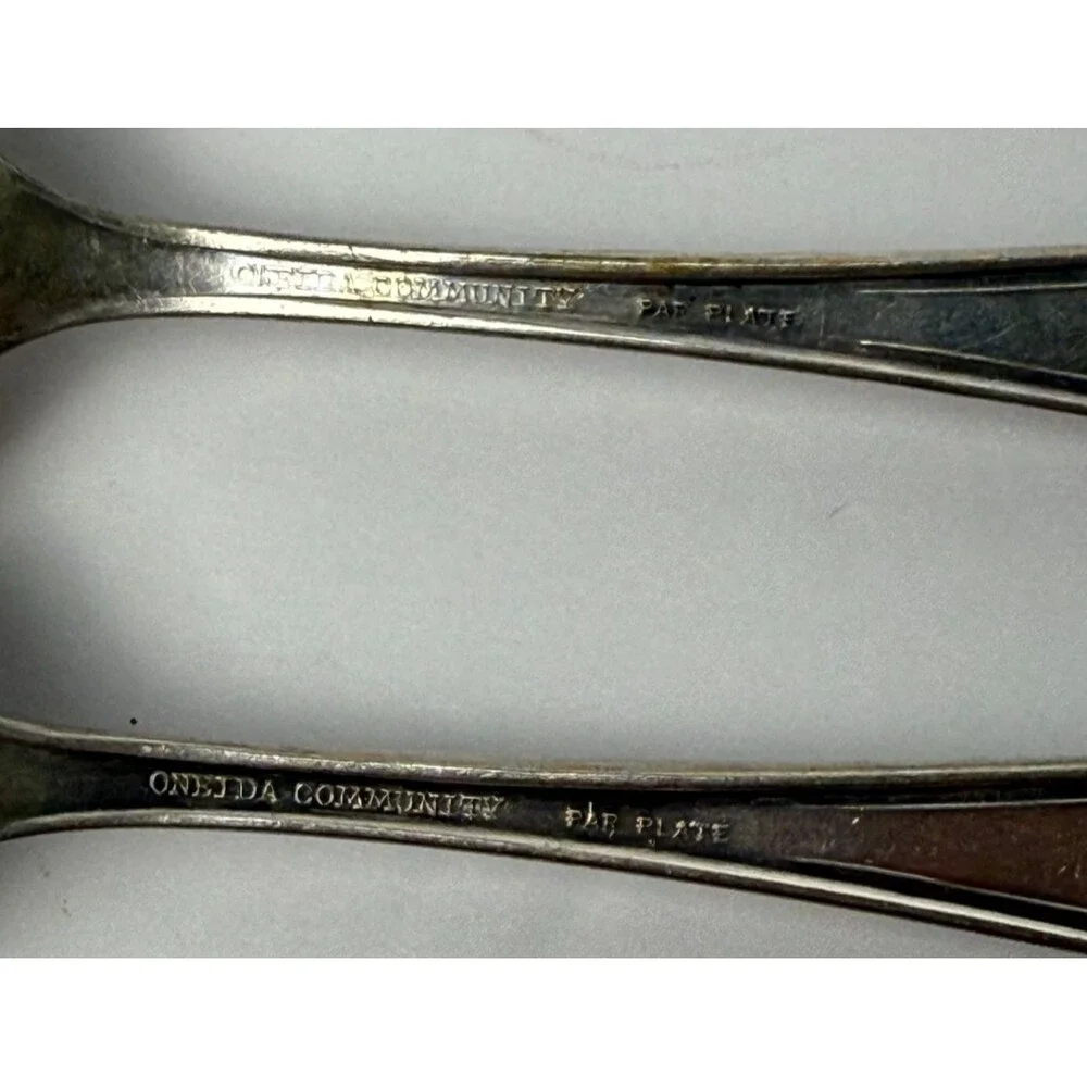 Oneida Community Par Plate 2 Fruit Spoons Bridal Wreath Antique Silverplate 1915